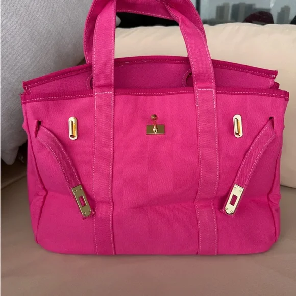 Boatkin Pink Canvas Tote Bag - Picture 2 of 5